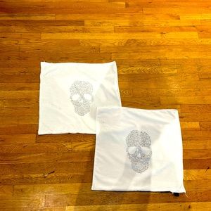 Sparkly skull pillow covers